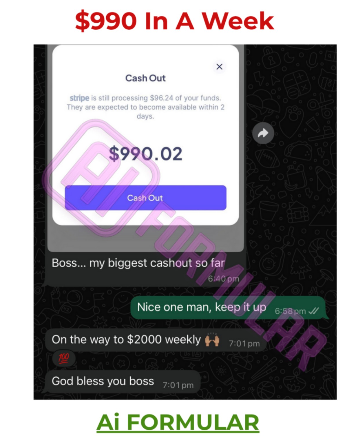 Student result $990 in a week